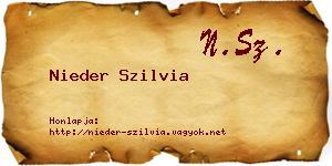 Nieder Szilvia névjegykártya